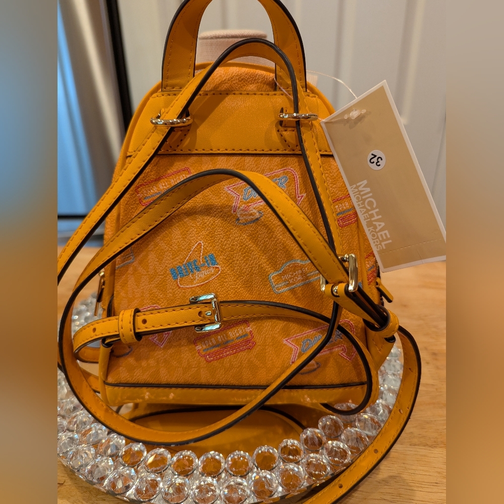 Michael Kors Rhea Extra Small Printed Signature Logo Backpack NWT - Picture 4 of 5